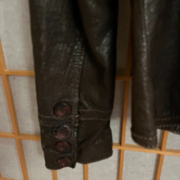 Women's Small Brown Leather with Copper Rivets Jacket by Hidesign - Picture 3 of 9